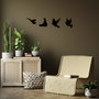 Wallity Pigeons - 293 Escultura de pared de metal negra